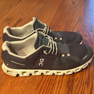 On Running Men's Navy and White Running Shoes